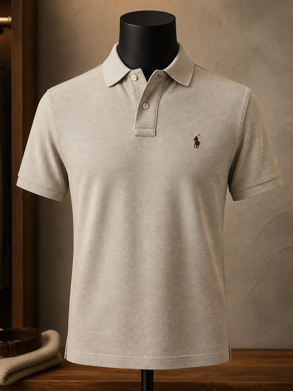 Polo Ralph Lauren Men's Classic Fit Short Sleeve Shirt Beige Size M